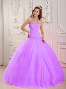 Beaded Tulle Appliques Lavender Quinceanera Dress in Aguascalientes