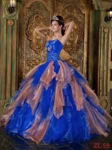Strapless Floor-length Beading and Ruffles Quinceanera Dress