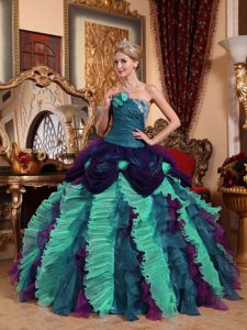Multi-color Ball Gown Strapless Appliques Quinceanera Dress
