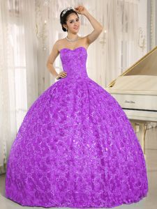 Sweetheart Purple Quinceanera Dress with Appliques and Sequins