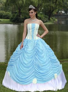 Quinceanera Dress Strapless in Baby Blue and Pick-ups in Jalapa
