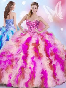 Beauteous Ball Gowns Sleeveless Multi-color Quinceanera Dresses Lace Up