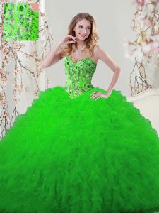 Graceful Floor Length Quinceanera Gown Sweetheart Sleeveless Lace Up