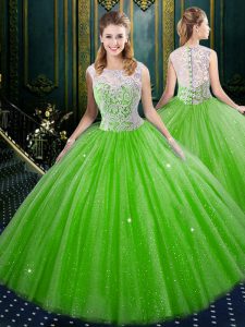 Sleeveless Lace Floor Length Ball Gown Prom Dress