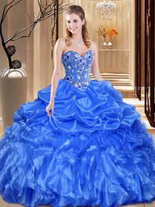 Sleeveless Lace and Appliques Lace Up Quinceanera Gowns