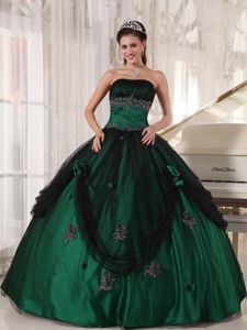 Green Rolling Flower Appliques Sweet 16 Dresses in Le Mans France