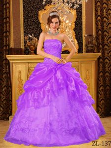 2013 Purple Strapless Appliques Dress for Quince in Maryborough QLD