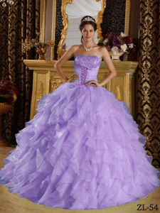Lace Decorated Front Lavender Beading Appliques Sixteen Dresses