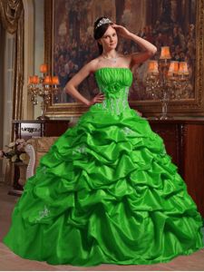 Green Ball Gown Strapless Appliques Quinceanera Dress in Adelaide SA