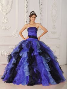 Multi-Colored Quinceanera Dress with Appliques Ruffled in Fetlar