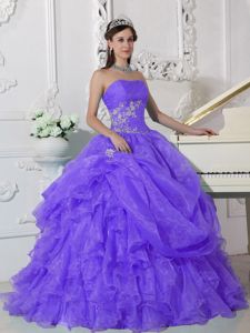 Purple Appliqued Quinceanera Gown with Pick-ups in Keith on Sale
