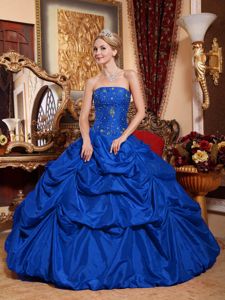 Royal Blue Beaded Pick-ups New Dress for Quinceanera in Earlston