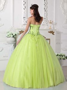 Green Sweetheart Appliqued Quinceanera Dresses in Innerleithen