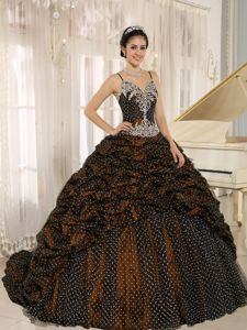 Spaghetti Straps Pick-ups Appliques Quinceanera Gowns in Rastede