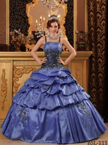 Dark Purple Appliques Quinceanera Dresses with Straps for Cheap