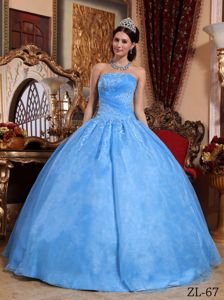 Aqua Blue Sweet 15 Dresses with Appliques in Ravensburg Germany