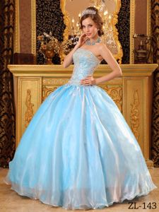 Beaded Blue Organza Sweet Sixteen Dresses in Leverkusen Germany