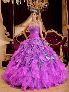 Leopard Fuchsia Quinceanera Dress with Beadings in Essen Germany