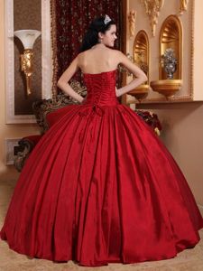 Strapless Beaded Red Quinceanera Dresses in Carrollton Ball Gown Design