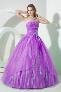 Lavender Strapless Beads and Embroidery Sweet 16 Dresses in Fort Payne