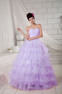 Sweetheart Organza 2013 Lilac Quinceanera Gowns with Beading Accent