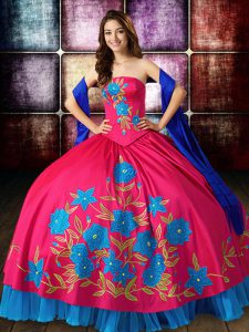 Multi-color Sleeveless Taffeta Lace Up Sweet 16 Quinceanera Dress for Military Ball and Sweet 16 and Quinceanera