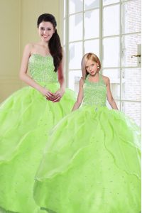 Most Popular Sleeveless Lace Up Floor Length Beading and Sequins Quinceanera Gowns
