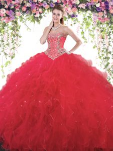 Traditional Sleeveless Lace Up Floor Length Beading Quinceanera Dress