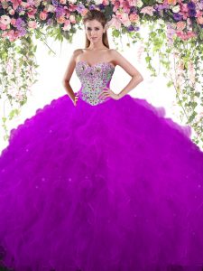 Smart Floor Length Ball Gowns Sleeveless Eggplant Purple Vestidos de Quinceanera Lace Up