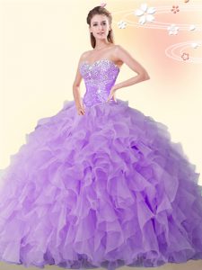 Modest Floor Length Ball Gowns Sleeveless Eggplant Purple Quinceanera Dress Lace Up