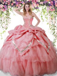 Sleeveless Beading and Pick Ups Lace Up Vestidos de Quinceanera