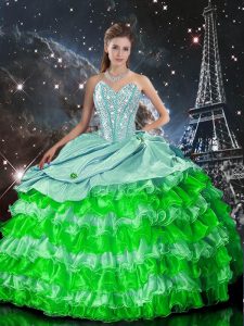 Ball Gowns Quinceanera Dresses Multi-color Sweetheart Organza Sleeveless Floor Length Zipper