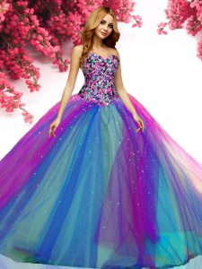 Elegant Multi-color Quinceanera Dresses Military Ball and Sweet 16 and Quinceanera and For with Beading Sweetheart Sleeveless Lace Up