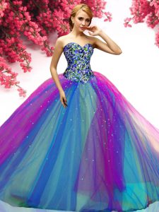 Flare Sleeveless Beading Lace Up Sweet 16 Quinceanera Dress