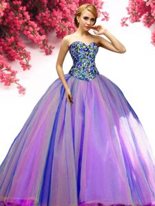 Classical Sleeveless Lace Up Floor Length Beading Sweet 16 Dresses