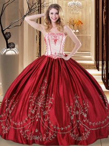 Best Floor Length Ball Gowns Sleeveless Wine Red Quinceanera Gown Lace Up
