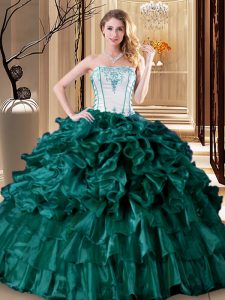 Sleeveless Ruffles and Ruffled Layers Lace Up Sweet 16 Quinceanera Dress