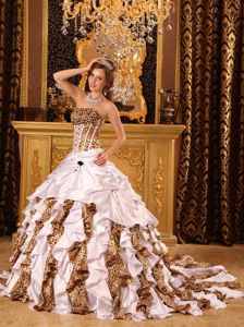 Brush Train for Gorgeous Quinceanera Gown in Courtland Leopard Design