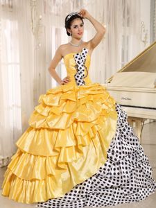 Popular Multi-color Strapless Quinceanera Dresses in Addison with Pick-ups